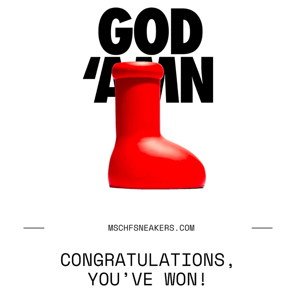 MSCHF BIG RED BOOT SIZE 10